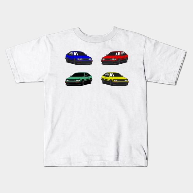 Toyota AE86 - X4 Car Kids T-Shirt by Car_Designer